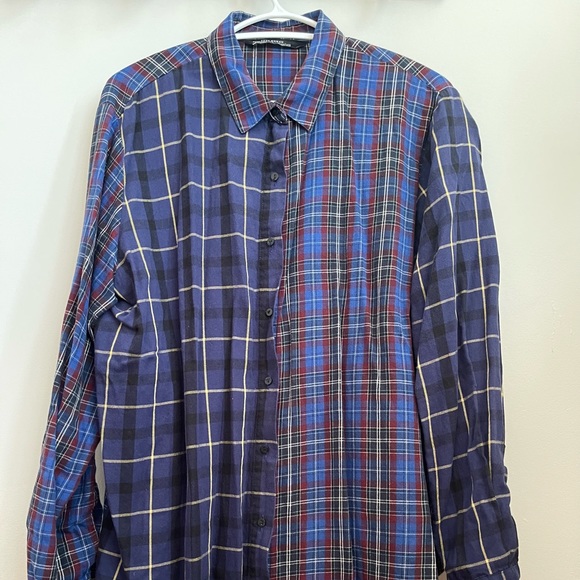 ZARA Two-Tone Plaid Button-up - Picture 5 of 7